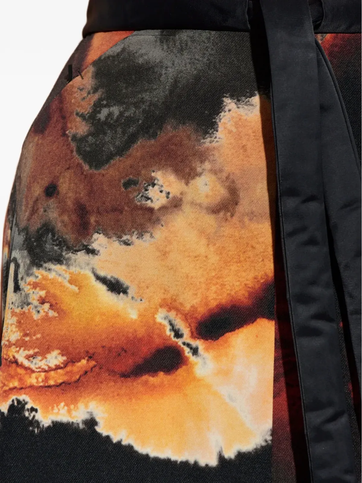 Y-3 アブストラクトプリント ロングスカート ブラック - 画像5