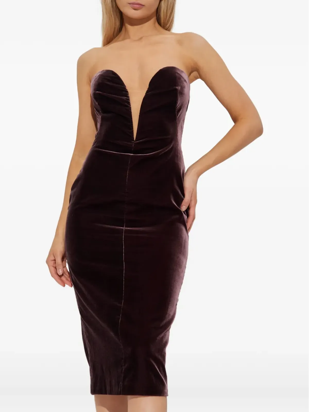 TOM FORD スイートハートネックライン ミディドレス - 画像3