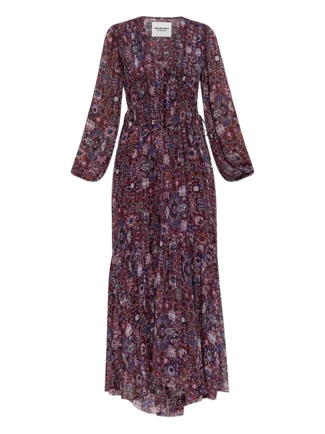 MARANT ÉTOILE MARANT ÉTOILE 花柄プリント マキシドレス - Purpleの商品画像