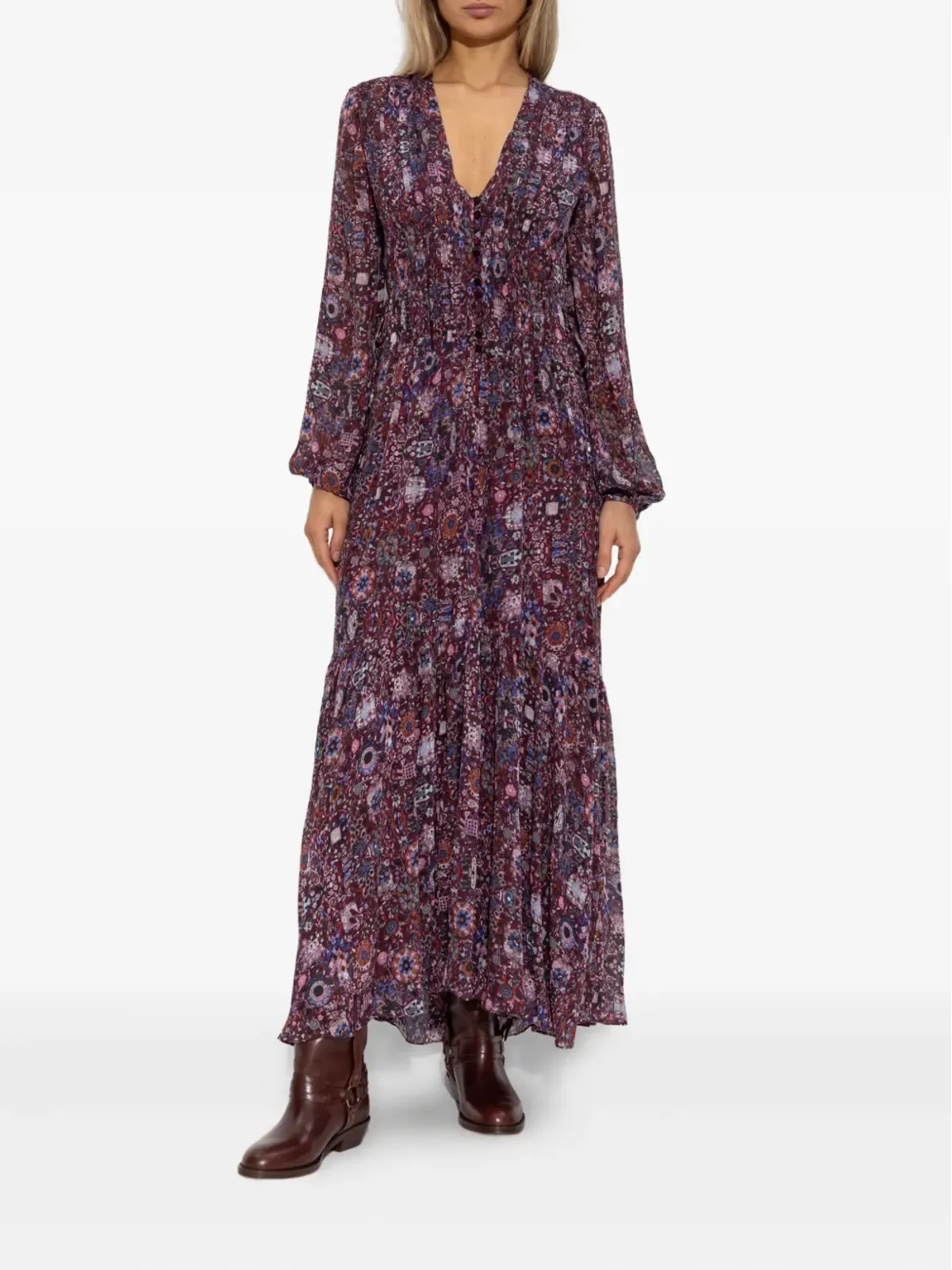 MARANT ÉTOILE 花柄プリント マキシドレス - Purple - 画像5