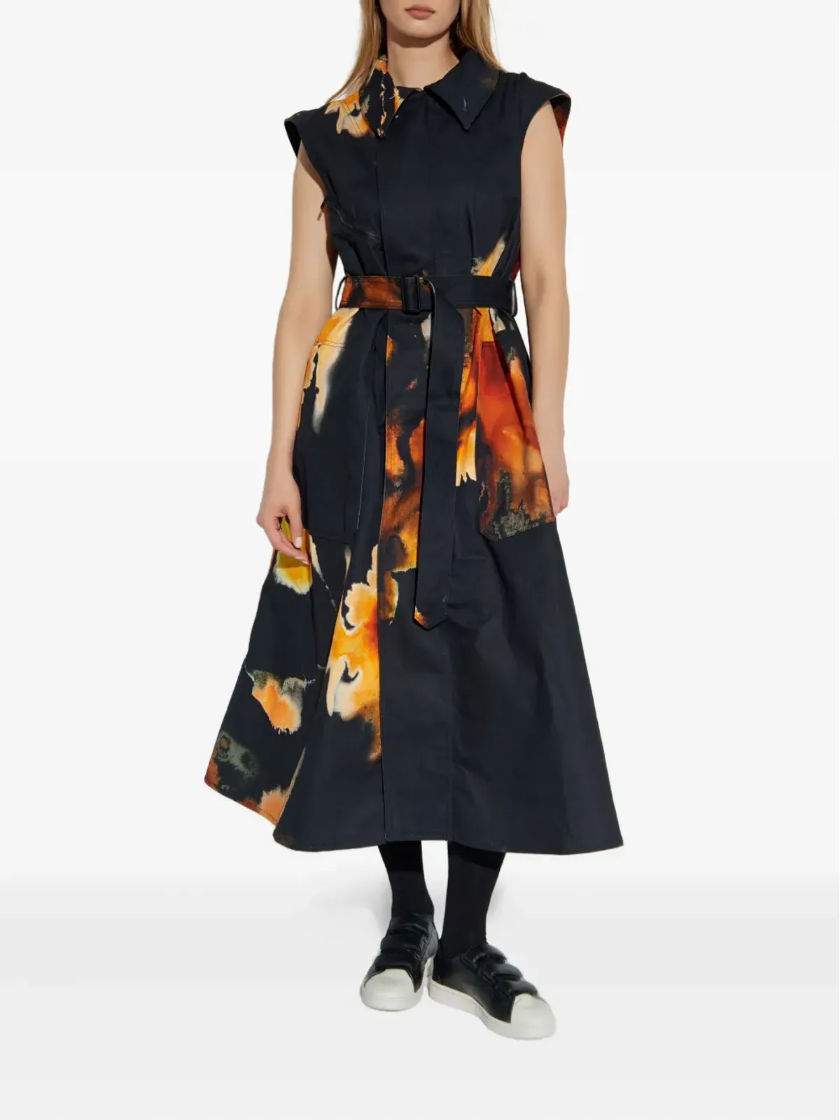 Y-3 print belted dress - Black - 画像2