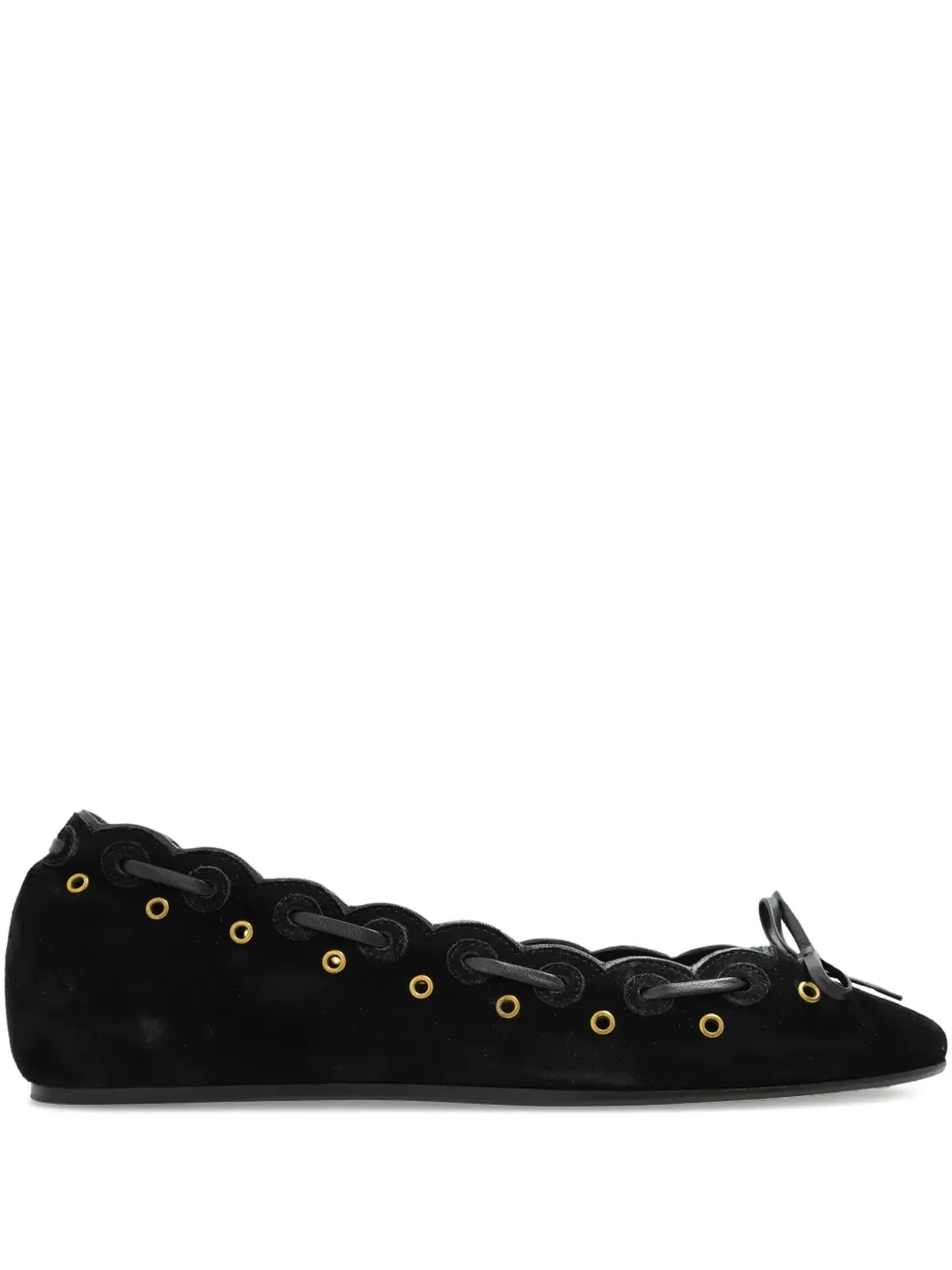 ISABEL MARANT バルフィ スカラップアイレット バレエフラット - ブラック - 画像1