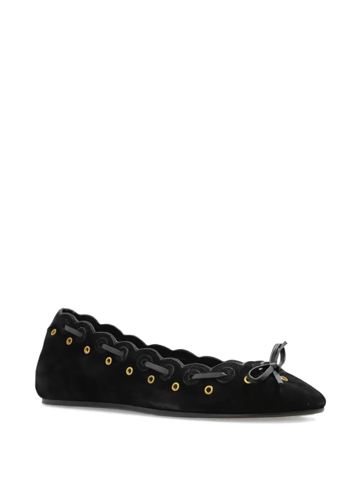 ISABEL MARANT バルフィ スカラップアイレット バレエフラット - ブラック - 画像2
