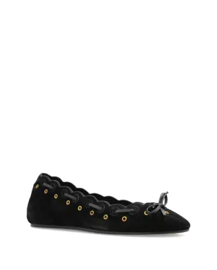 ISABEL MARANT バルフィ スカラップアイレット バレエフラット - ブラック - サムネイル2