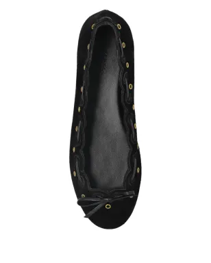 ISABEL MARANT バルフィ スカラップアイレット バレエフラット - ブラック - サムネイル3
