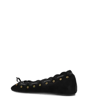ISABEL MARANT バルフィ スカラップアイレット バレエフラット - ブラック - サムネイル4