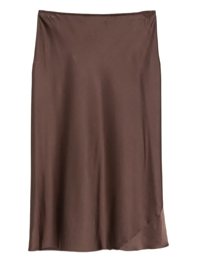 Dorothee Schumacher Dorothee Schumacher バイアスカット サテン ミディスカート - ブラウンの商品画像