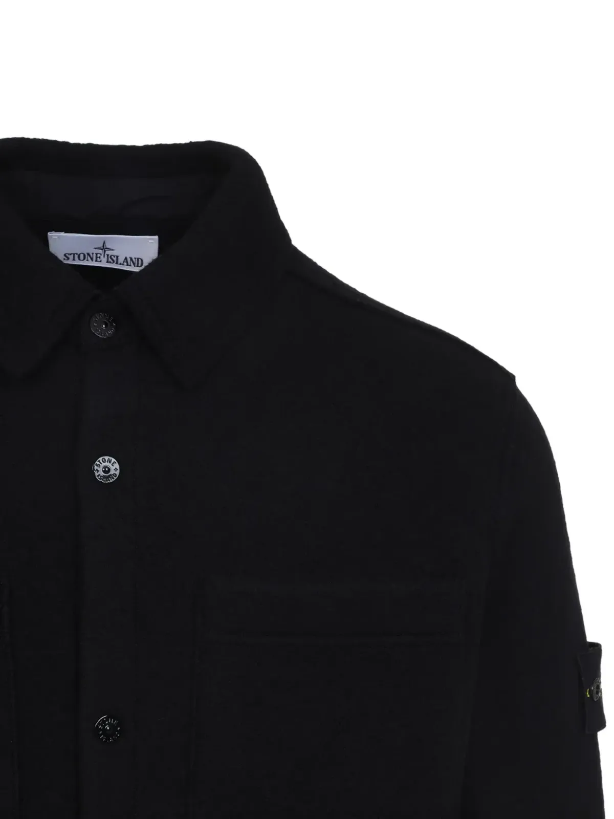 Stone Island パッチポケット付きウールシャツ - 画像3