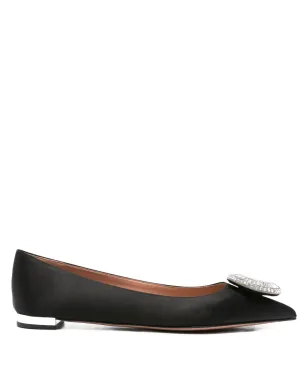 Aquazzura クリスタルフープ装飾フラットパンプス - サムネイル1