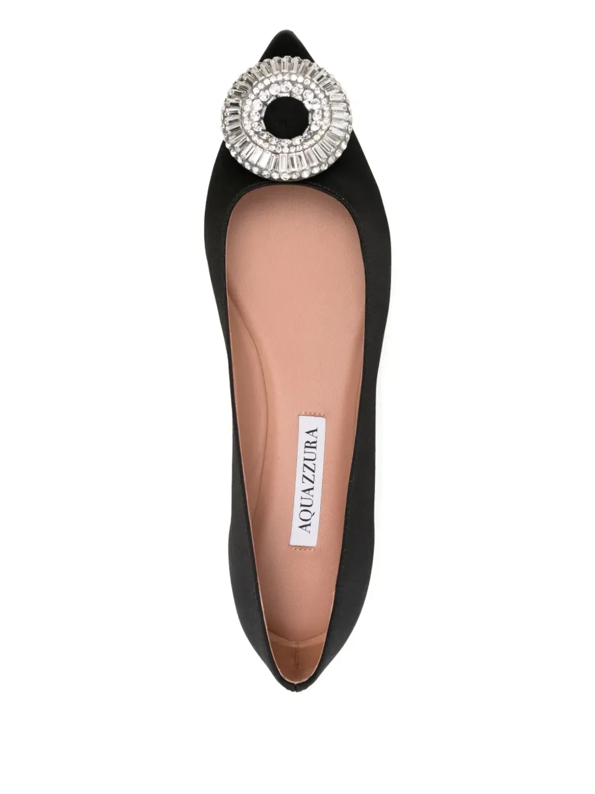 Aquazzura クリスタルフープ装飾フラットパンプス - 画像4