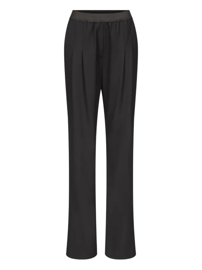 Loulou de Saison LouLou de Saison プリーツ入りウエストゴムストレートパンツ - ブラックの商品画像