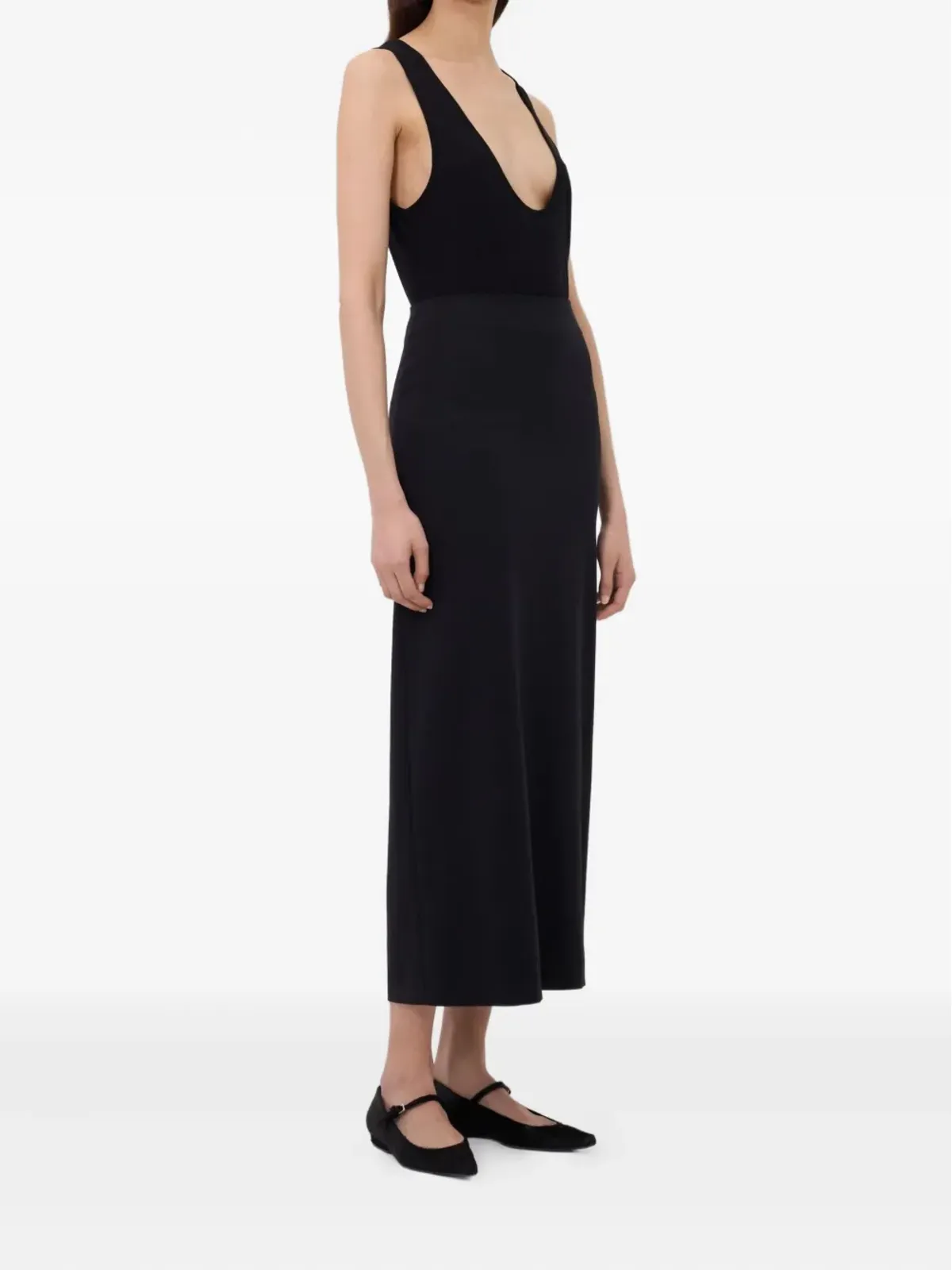 LouLou de Saison バックベント ロングストレートスカート - 画像3