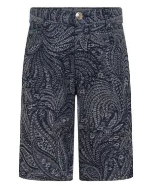 ETRO KIDS paisley jacquard denim shorts - Blue - サムネイル1