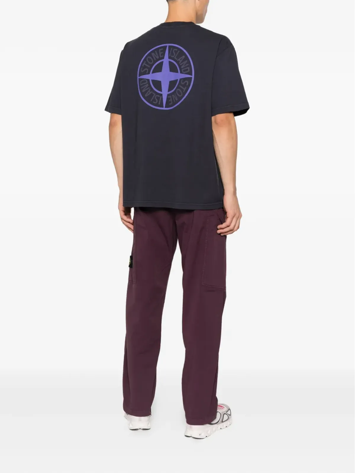 Stone Island コームドコットン ロゴプレート Tシャツ - 画像2