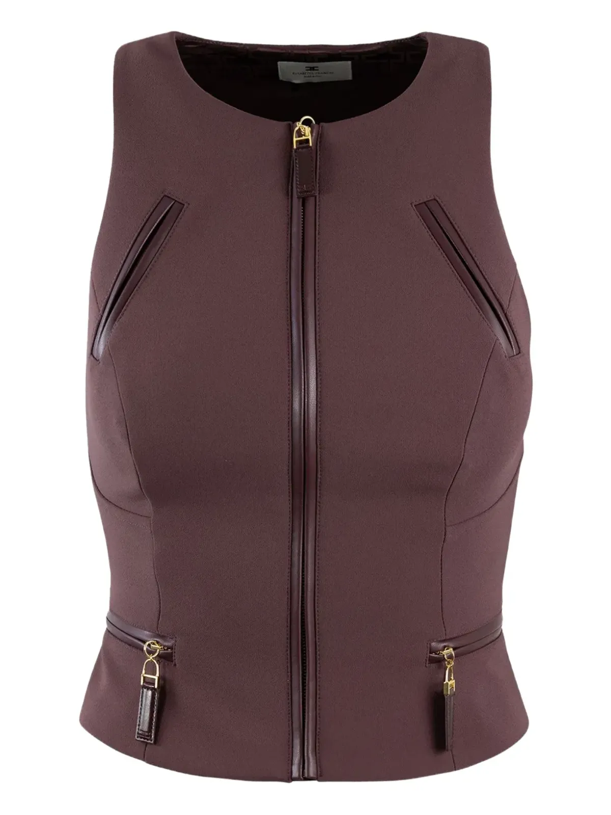 Elisabetta Franchi ジップアップ ノースリーブトップ - 画像2