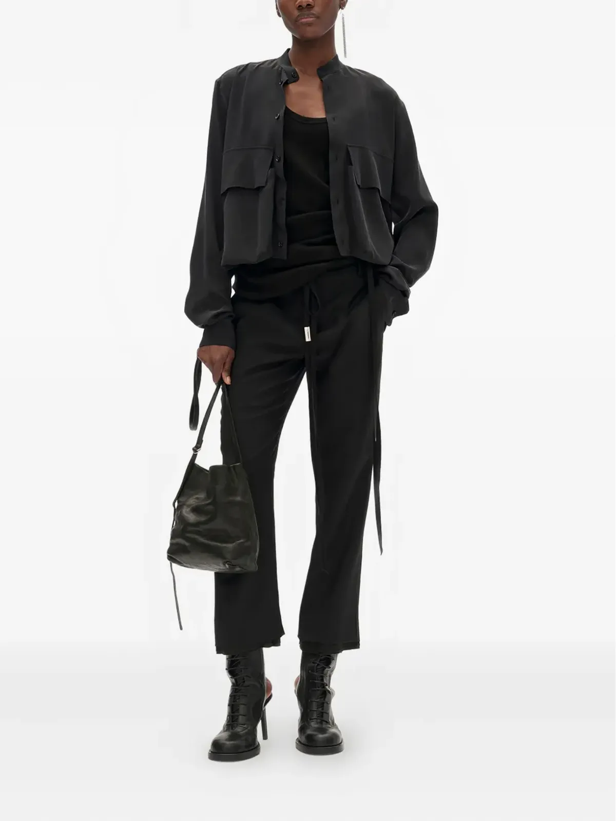 Ann Demeulemeester ドローストリング ウールパンツ - 画像2