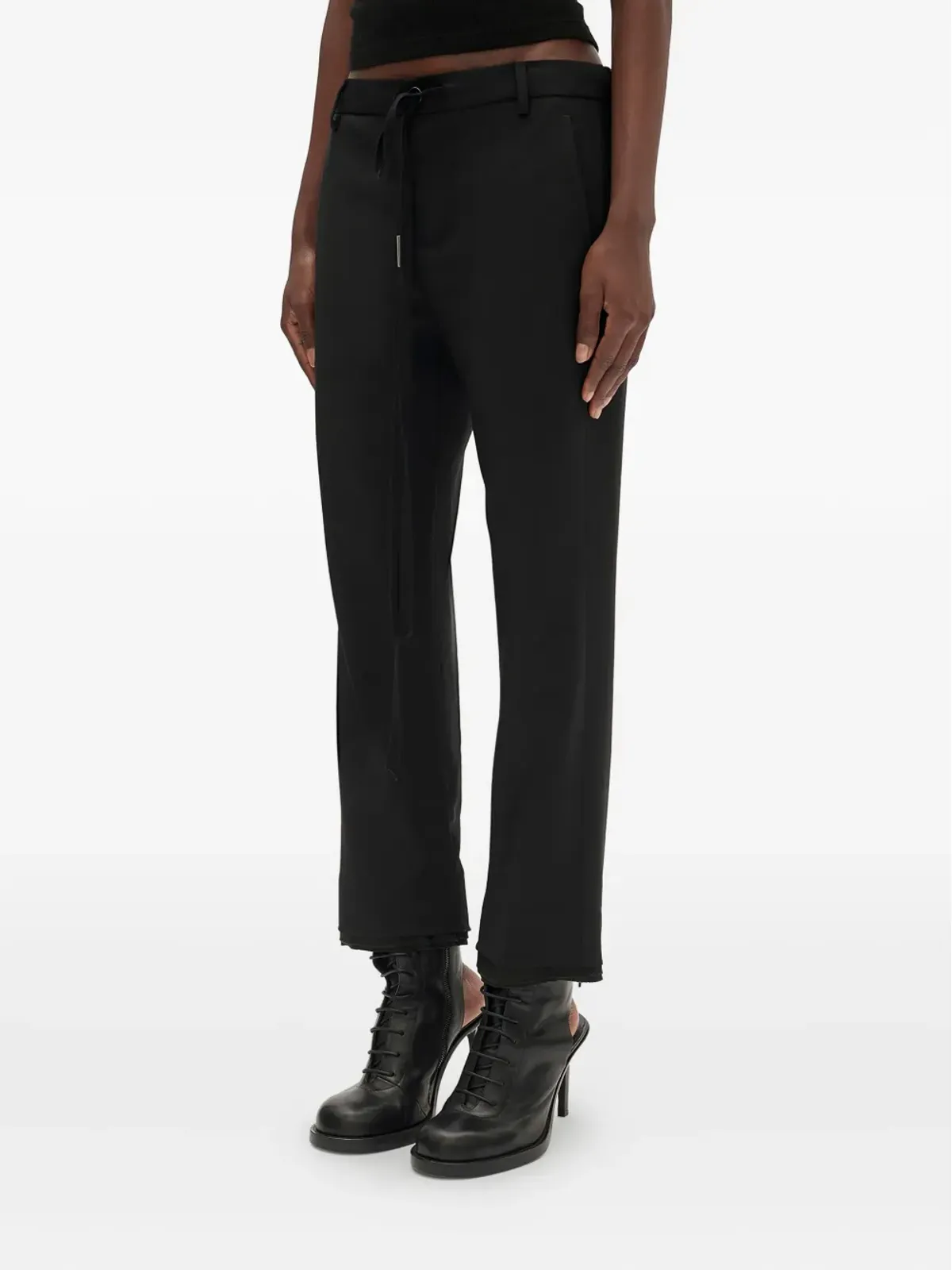Ann Demeulemeester ドローストリング ウールパンツ - 画像3