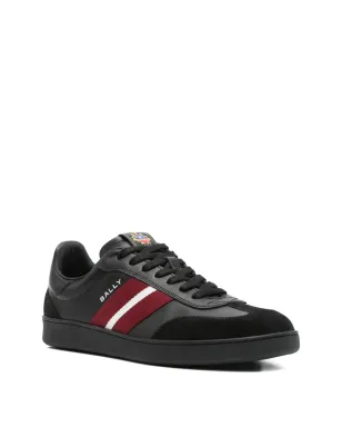 Bally ストライプディテール レザートレーナー ブラック - サムネイル2