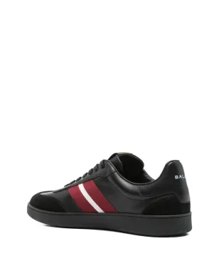 Bally ストライプディテール レザートレーナー ブラック - サムネイル3