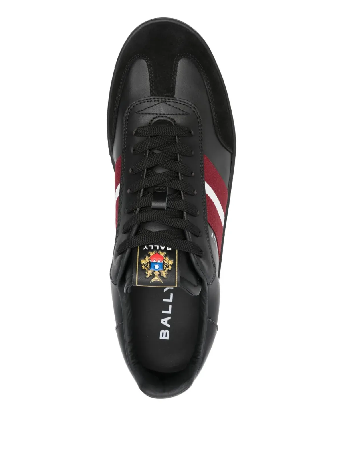 Bally ストライプディテール レザートレーナー ブラック - 画像4