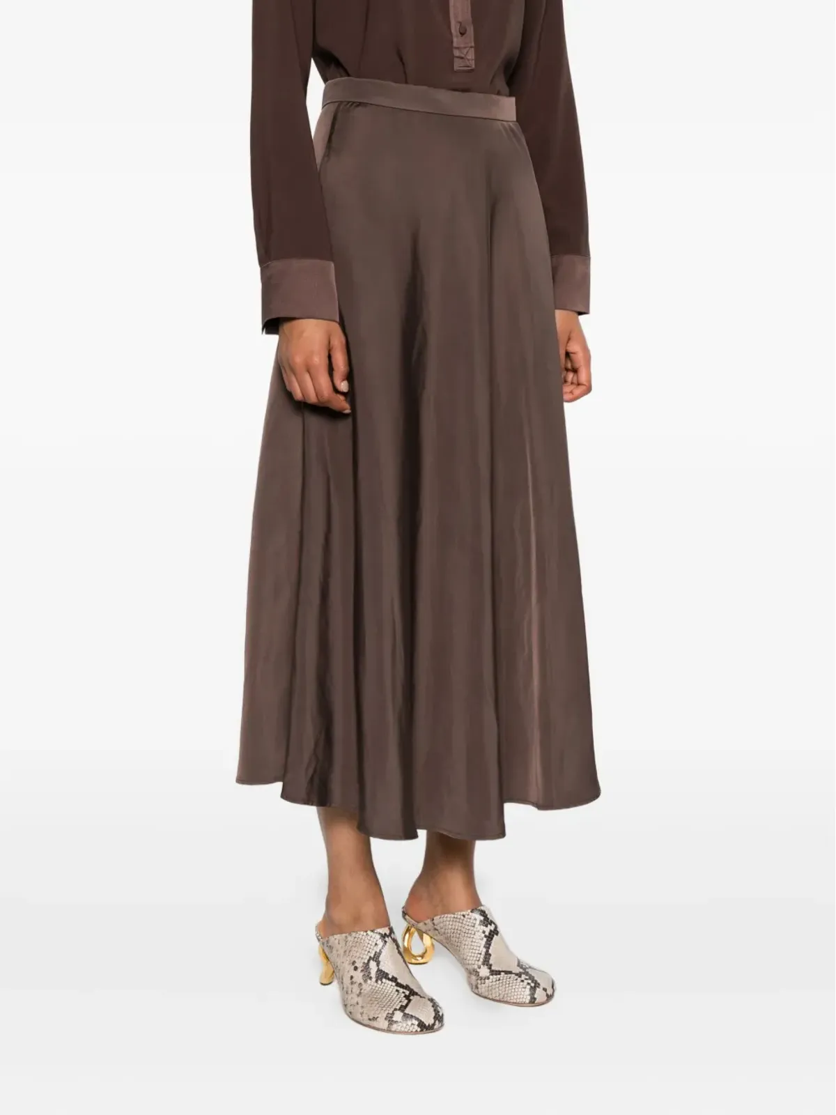 Dorothee Schumacher ハイウエストAラインミディスカート - 画像3
