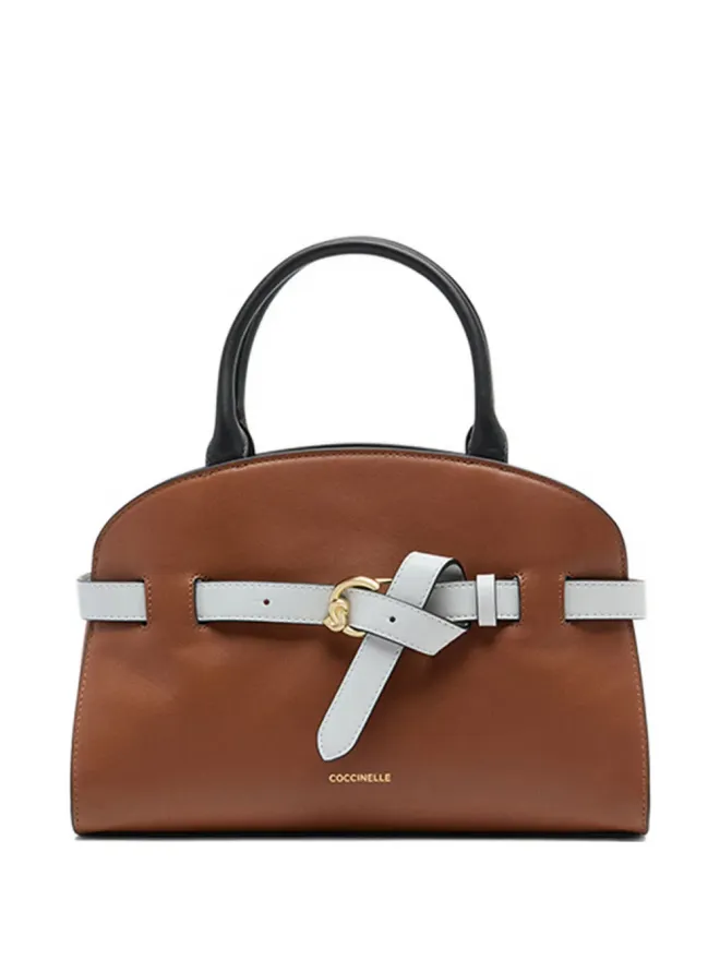 Coccinelle Coccinelle ベルトバックル レザー サッチェル ブラウンの商品画像