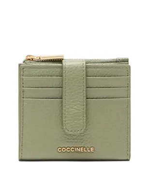 Coccinelle Metallic soft leather zip-fastening cardholder - Green - サムネイル1