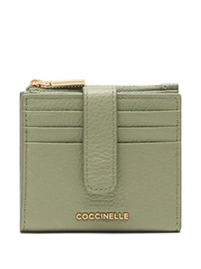 Coccinelle Coccinelle Metallic soft leather zip-fastening cardholder - Greenの商品画像