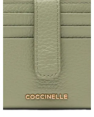 Coccinelle Metallic soft leather zip-fastening cardholder - Green - サムネイル3