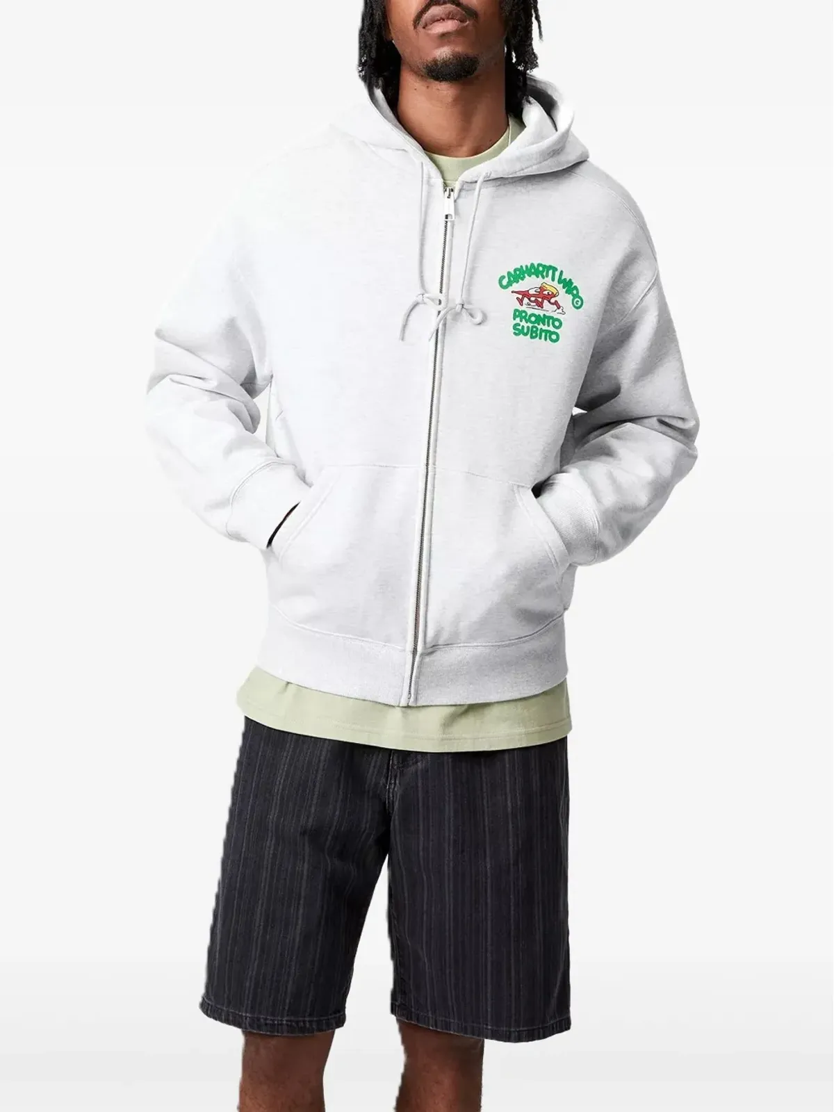 Carhartt WIP Pronto Subitoプリント ジップアップフーディ - グレー - 画像2