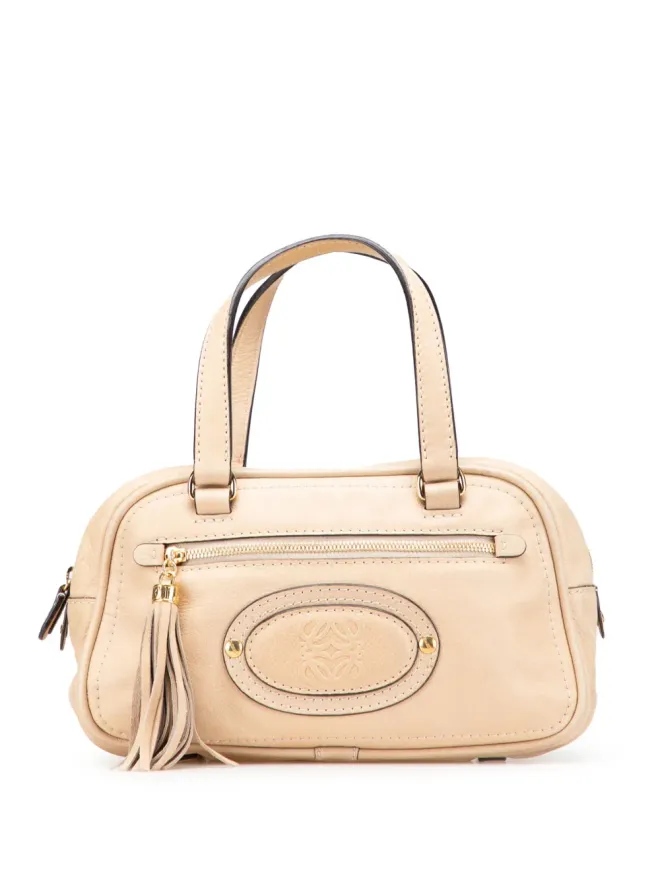 Loewe Pre-Owned Loewe ビンテージ 2007 ミニアナグラム レザー タッセル ハンドバッグ ブラウンの商品画像