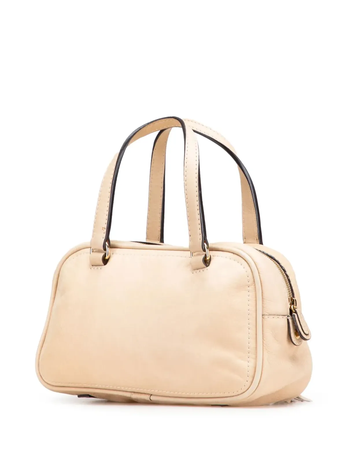 Loewe ビンテージ 2007 ミニアナグラム レザー タッセル ハンドバッグ ブラウン - 画像3