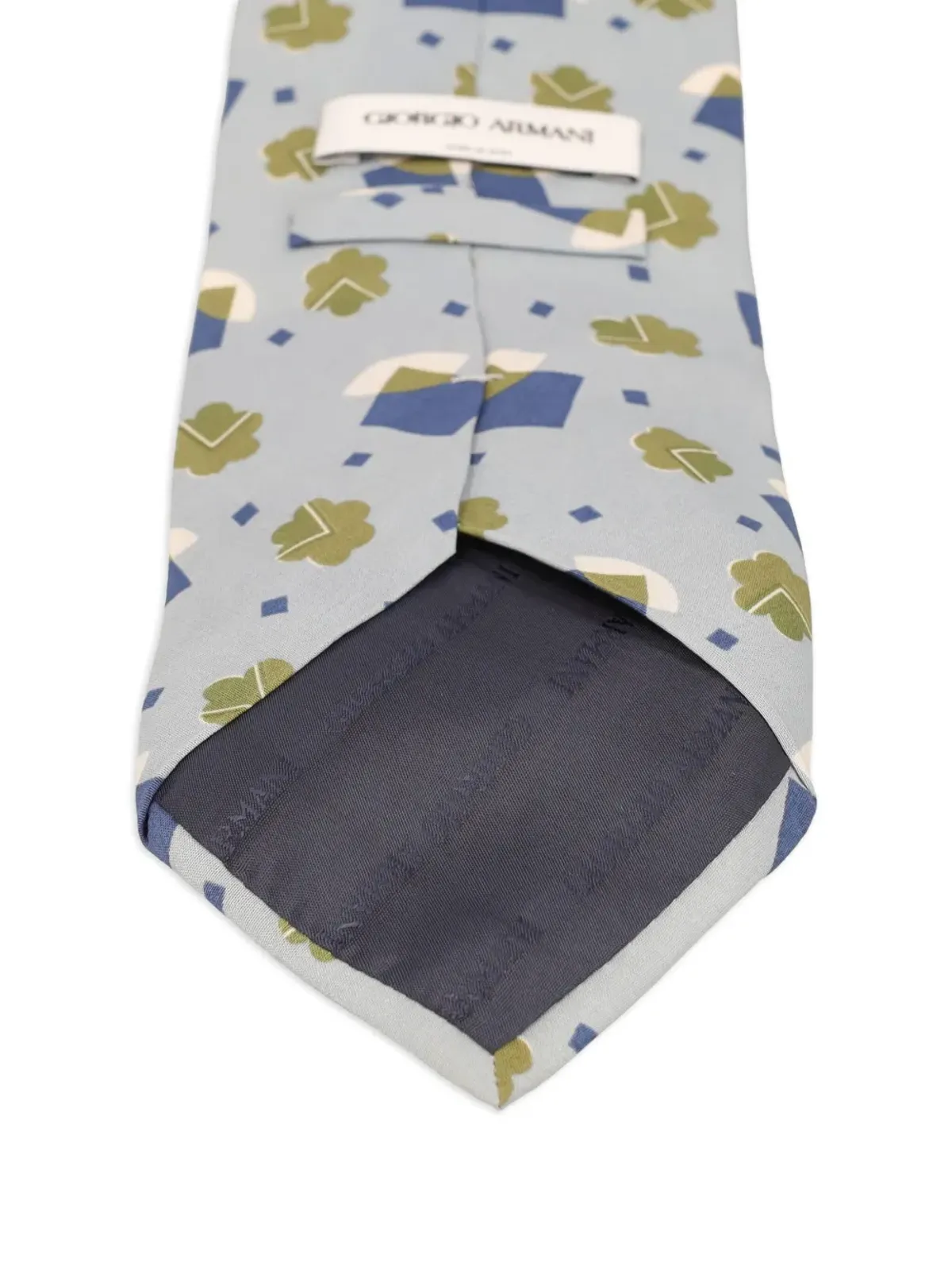 Giorgio Armani Pre-Owned 幾何学柄シルクタイ - グレー - 画像3