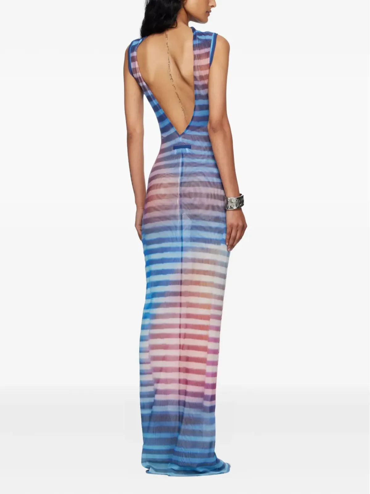 Jean Paul Gaultier ストライプ柄マキシドレス ブルー - 画像2