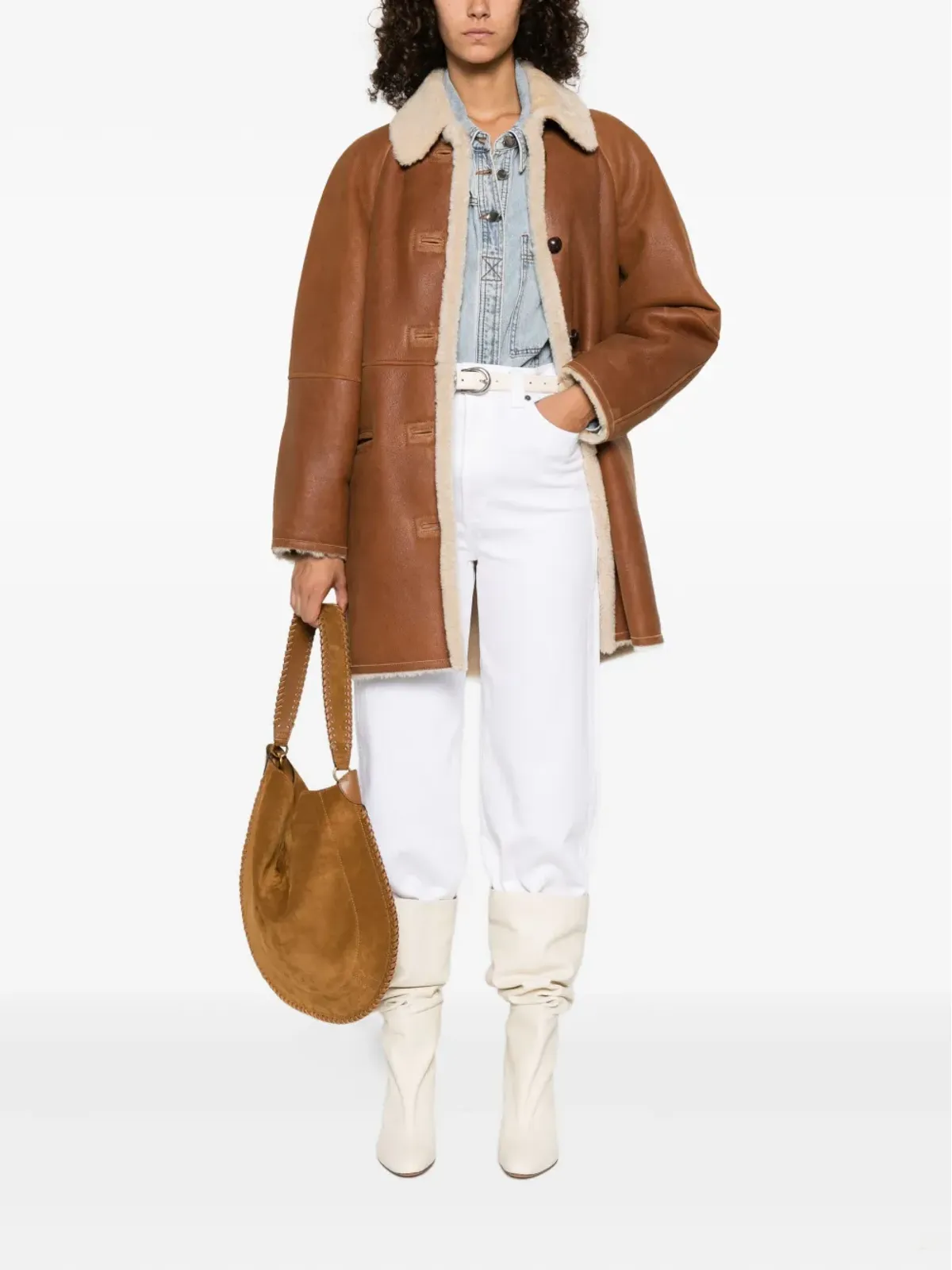 ISABEL MARANT シアーリング-トリム コート - 画像2