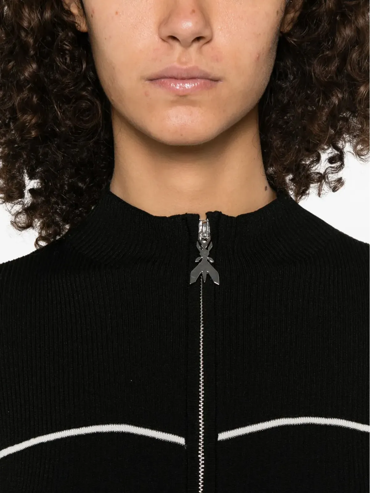 Patrizia Pepe ジップフロント・コントラストニットドレス - 画像5
