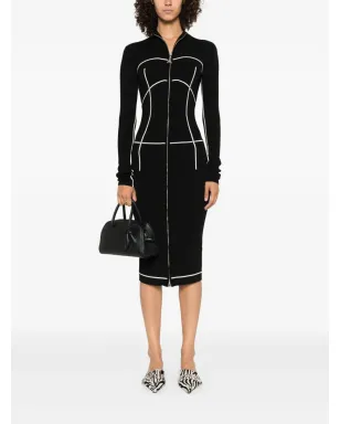 Patrizia Pepe ジップフロント・コントラストニットドレス - サムネイル2