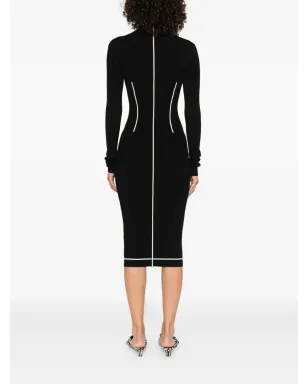 Patrizia Pepe ジップフロント・コントラストニットドレス - サムネイル4