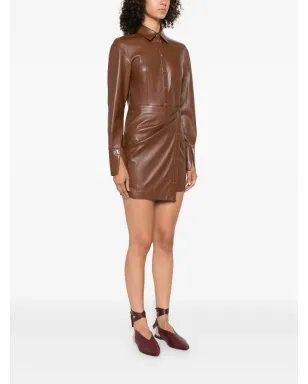 Patrizia Pepe ラップスカート付きシャツドレス - ブラウン - サムネイル3