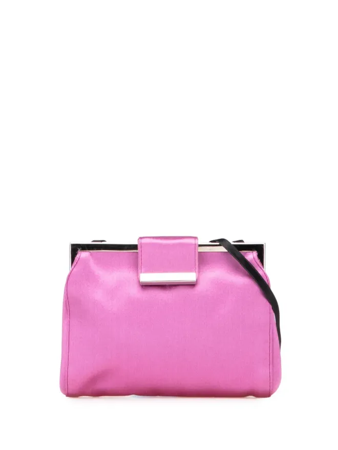 Miu Miu Pre-Owned Miu Miu Pre-Owned サテンのクラッチ風ストラップ付きショルダーバッグの商品画像