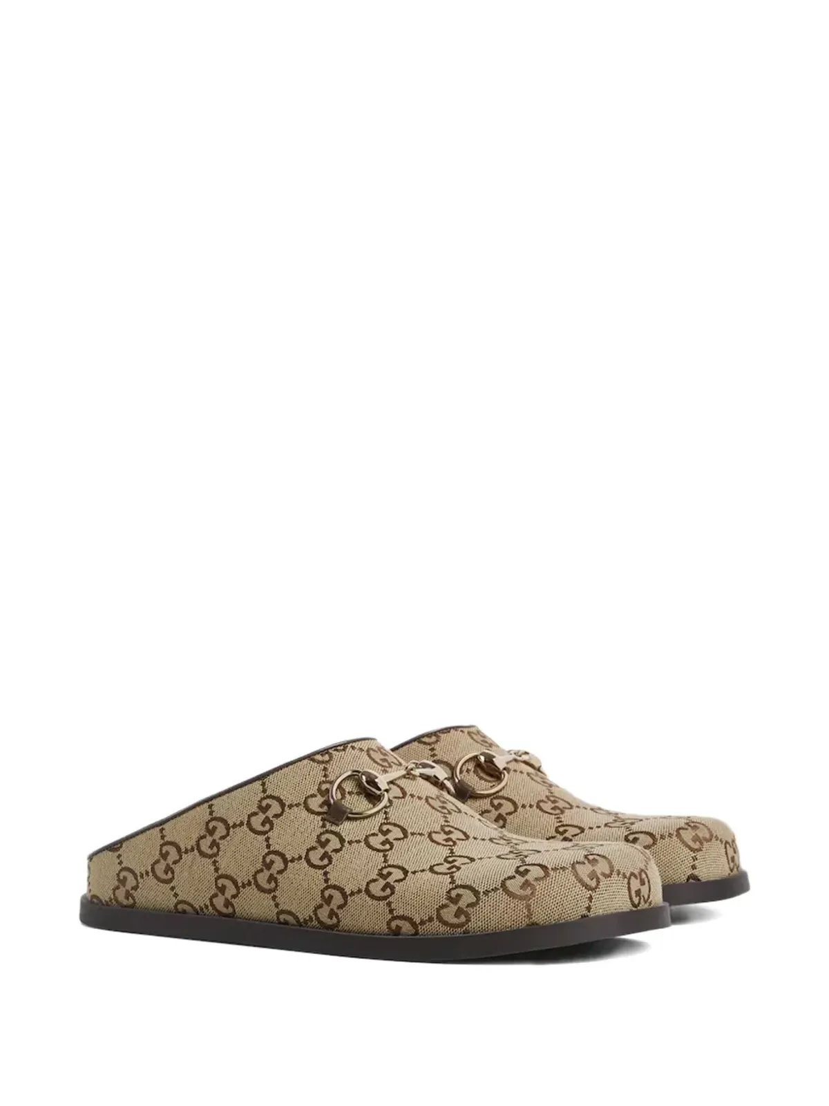 Gucci GGモノグラム ホースビット フラットミュール - ブラウン - 画像2