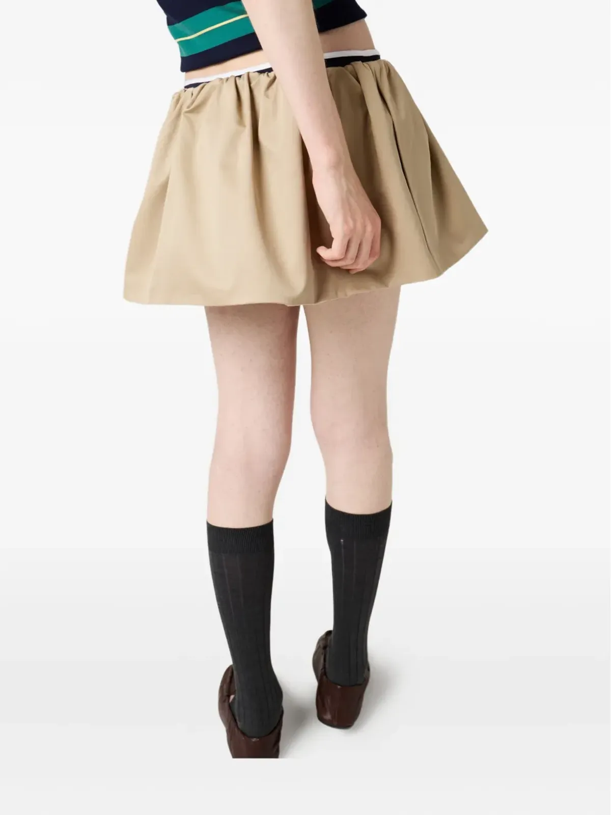 Miu Miu ウエストゴム入りミニスカート - Neutrals - 画像4