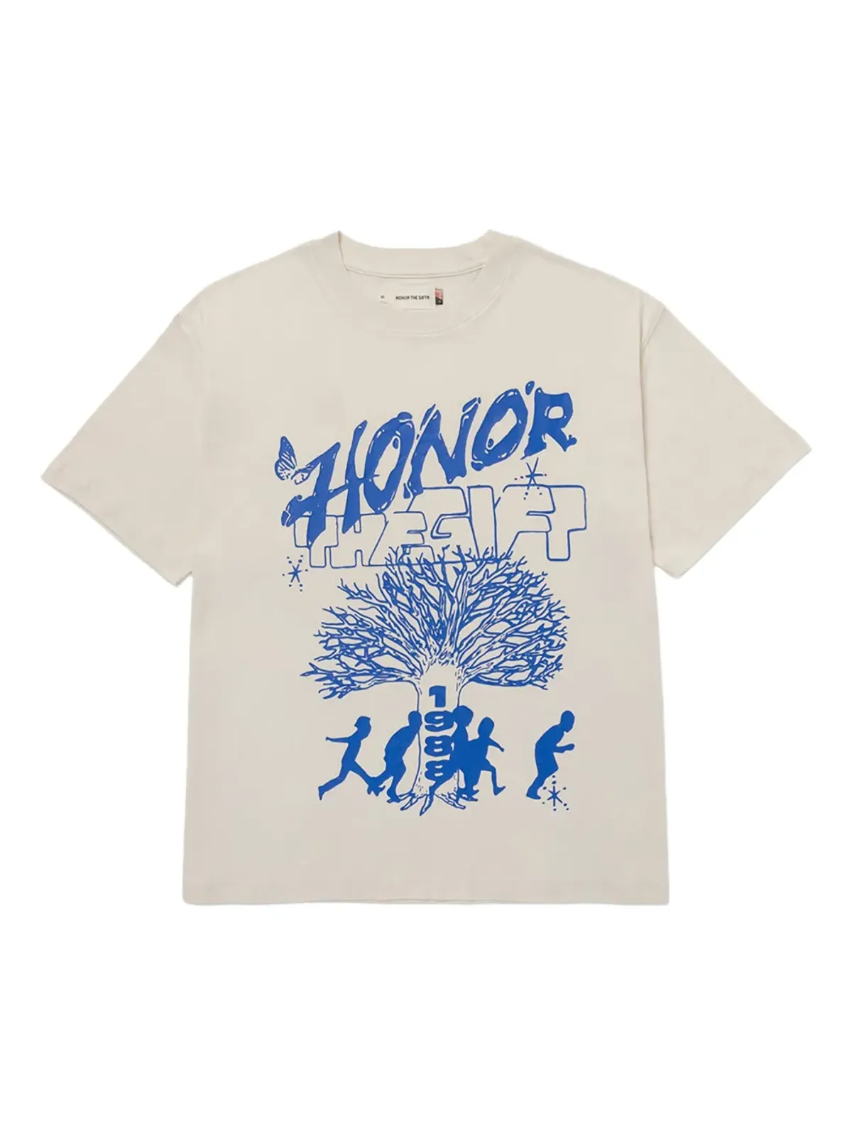 Honor The Gift ファミリーツリープリント ベージュ Tシャツ - 画像1