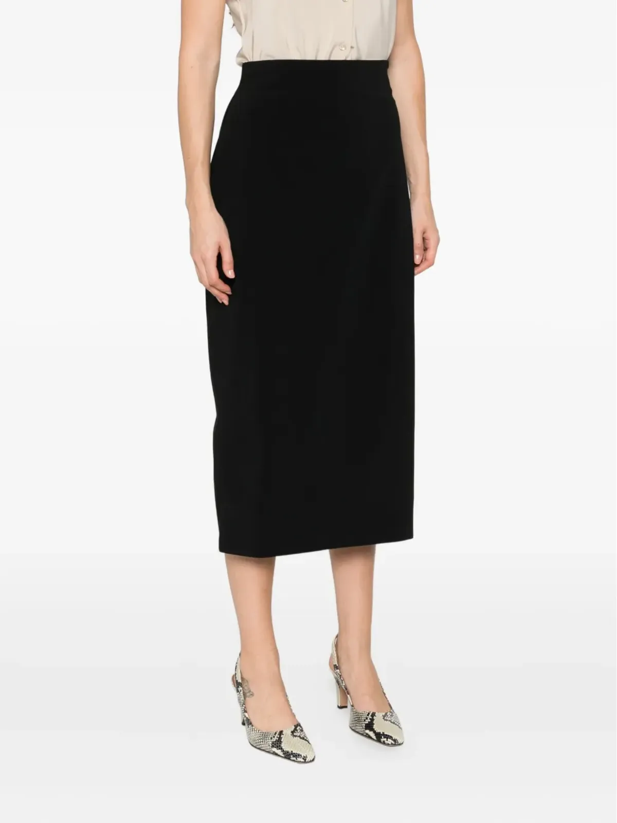 Alberta Ferretti ペンシル ウールブレンド スカート（ブラック） - 画像3
