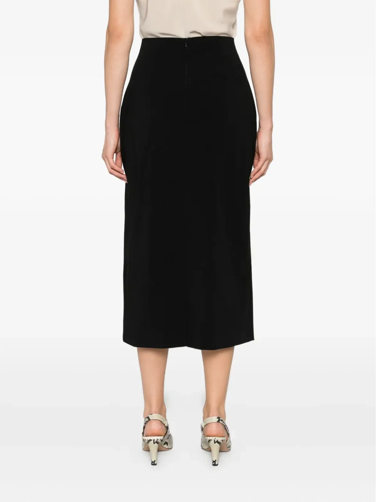 Alberta Ferretti ペンシル ウールブレンド スカート（ブラック） - 画像4