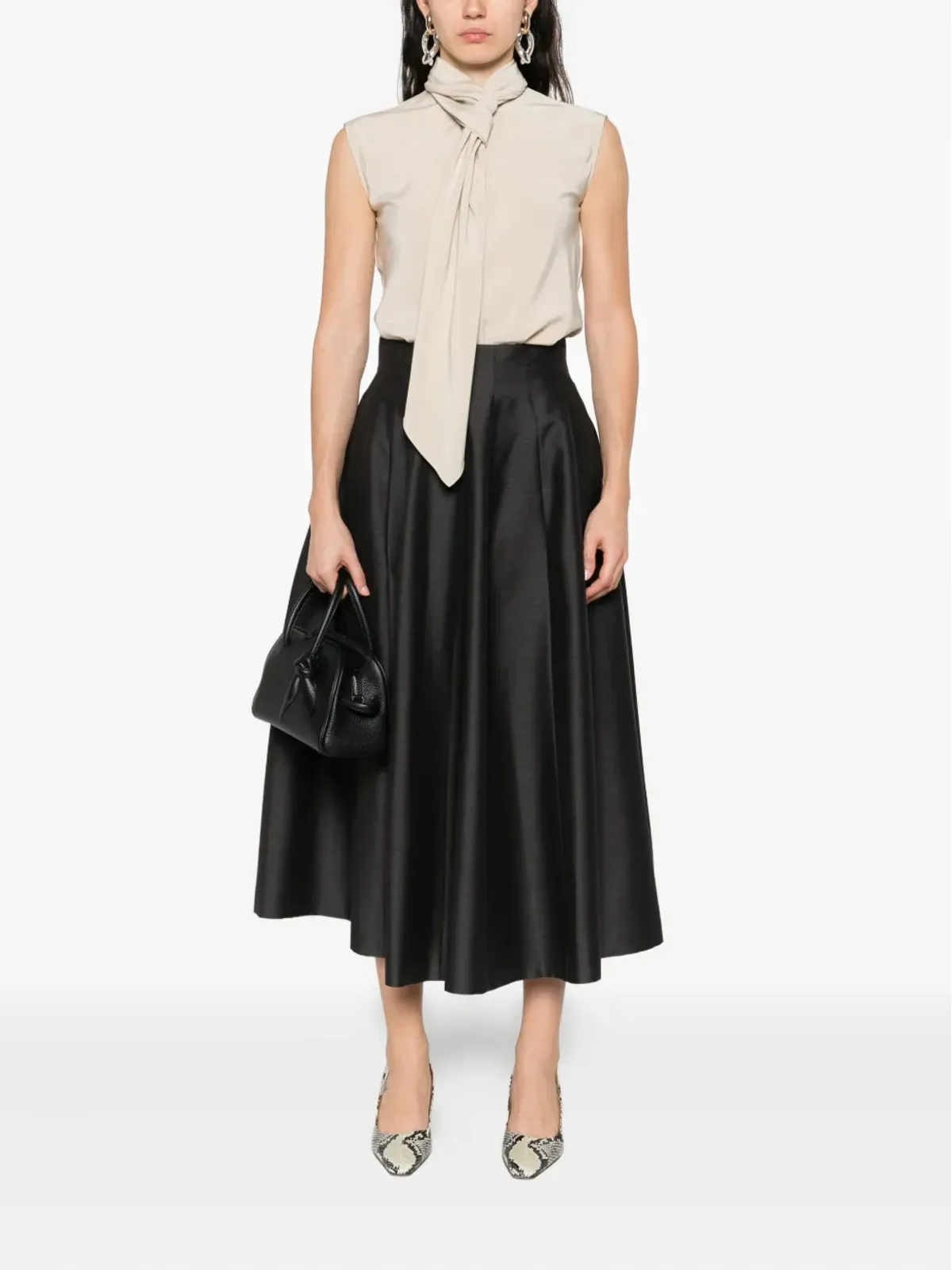 Alberta Ferretti プリーツミディスカート - 画像2