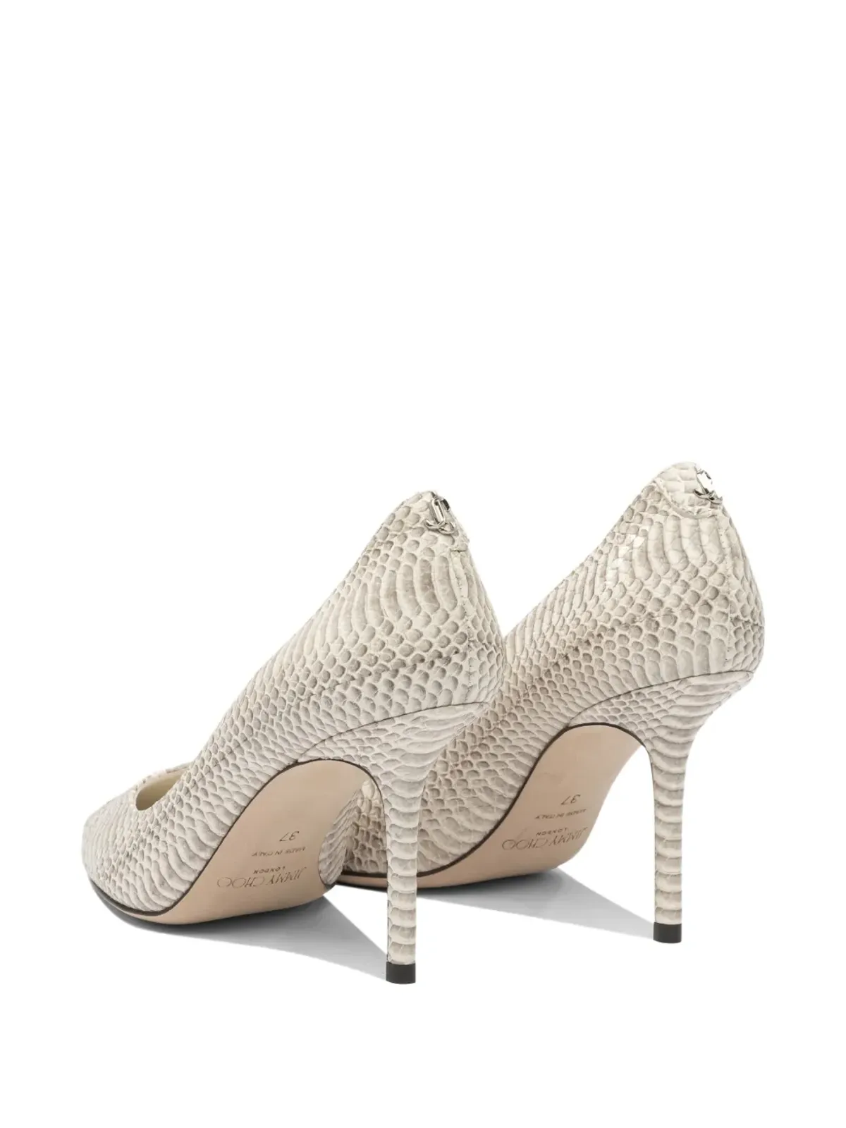 Jimmy Choo Love snakeskin風ポインテッドトゥパンプス - Grey - 画像4