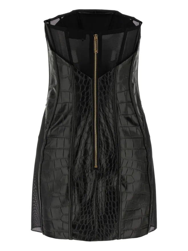 Elisabetta Franchi Elisabetta Franchi クロコダイルプリント ミニドレス - ブラックの商品画像