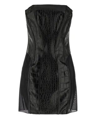 Elisabetta Franchi クロコダイルプリント ミニドレス - ブラック - サムネイル2