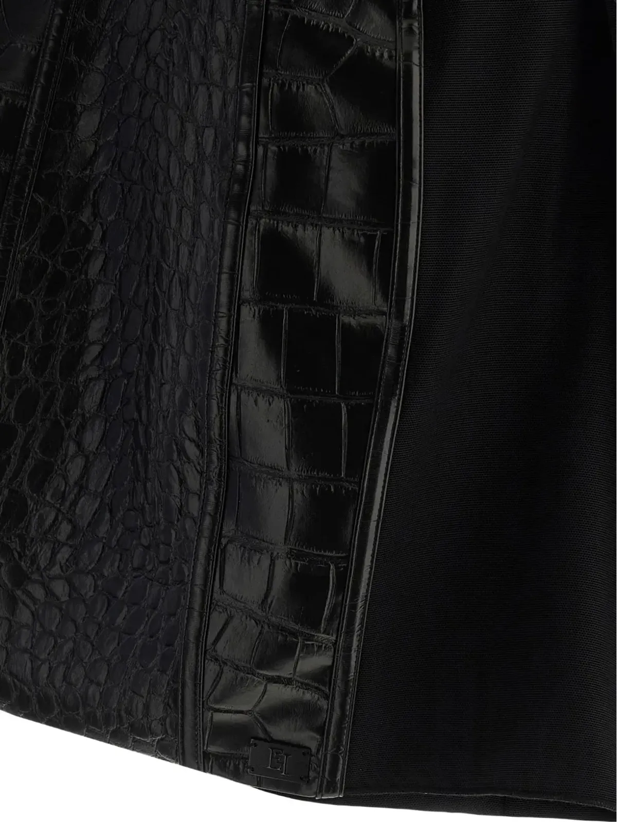 Elisabetta Franchi クロコダイルプリント ミニドレス - ブラック - 画像4